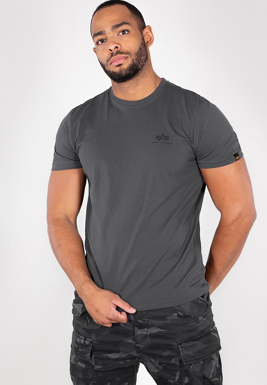 

Футболка с принтом Small Logo Alpha Industries, цвет greyblack