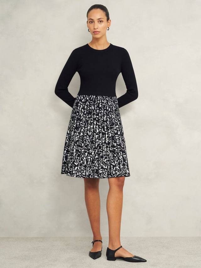 

Вязаное платье с жабрами Hobbs, цвет Black/Ivory
