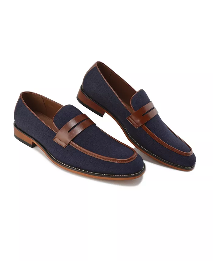 Мужские мокасины Penny Slip On с круглым мыском Gino Vitale, синий — фото 2