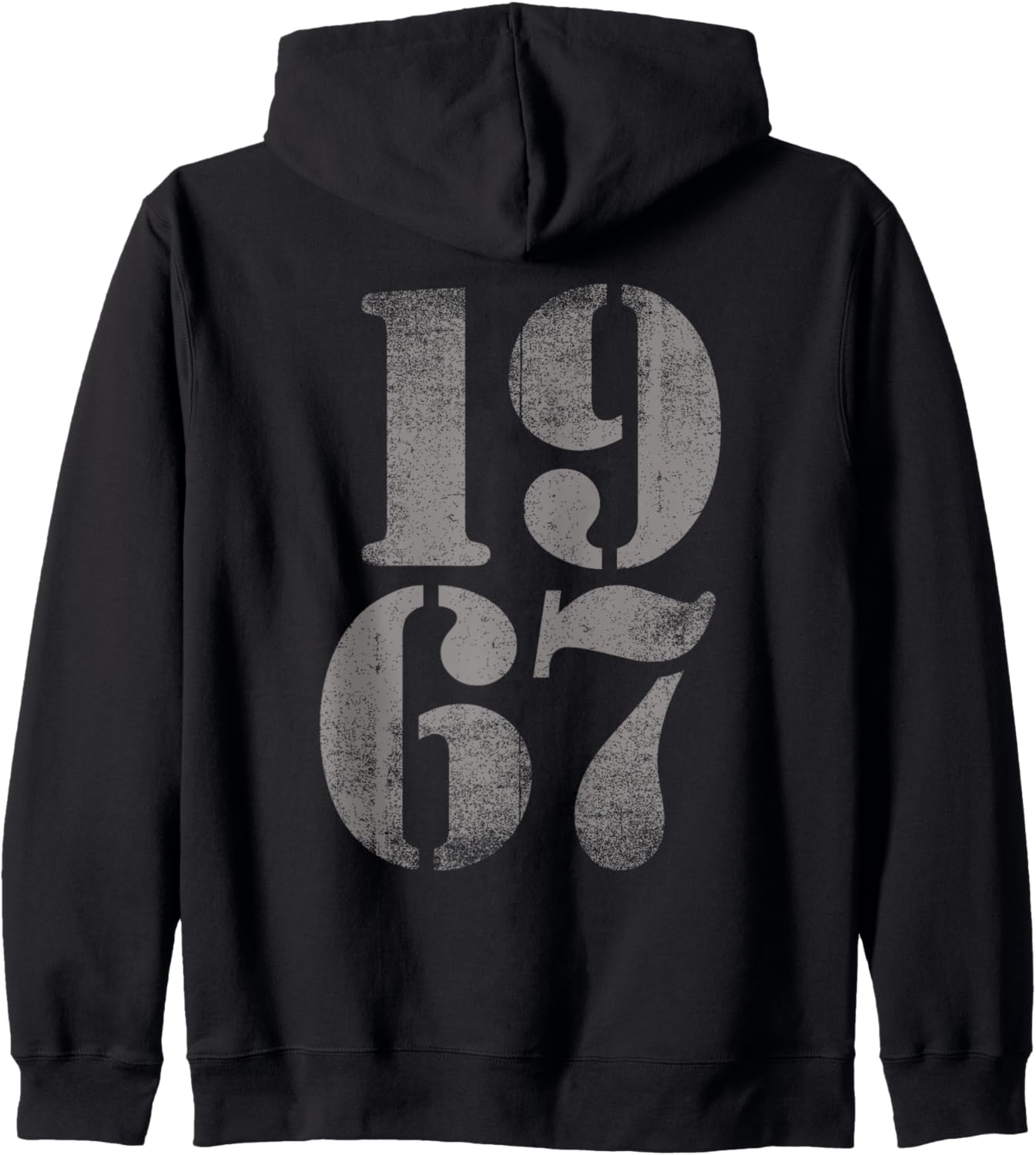 

Винтажная толстовка на молнии в стиле ретро с эффектом потертости, посвященная дню рождения 1967 года Retro Style Birth Year Apparel Gifts, черный