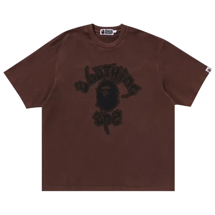 

Футболка BAPE Mad College Garment Dyed Relaxed Fit 'Brown', коричневый