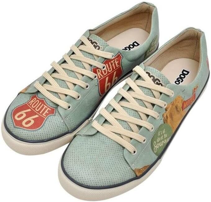 

Кроссовки DOGO Casual для мужчин- веганские кожаные и уникальные кроссовки для ходьбы для мужчин, Route 66 Design