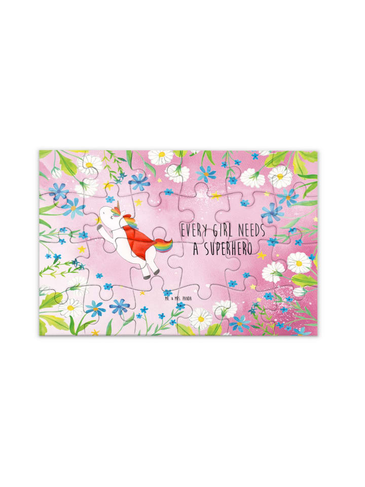 

Mr. & Mrs. Panda Пазл «Единорог Супер» с надписью, пастельно-красный