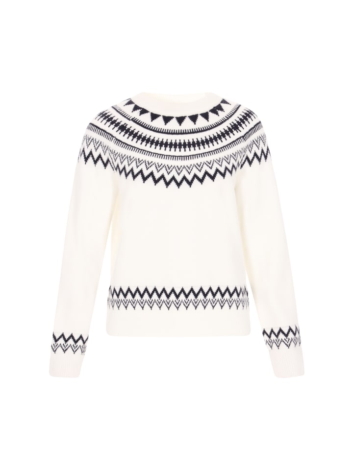 

Женский свитер темно-синего цвета с оттенком белого DreiMaster Maritim