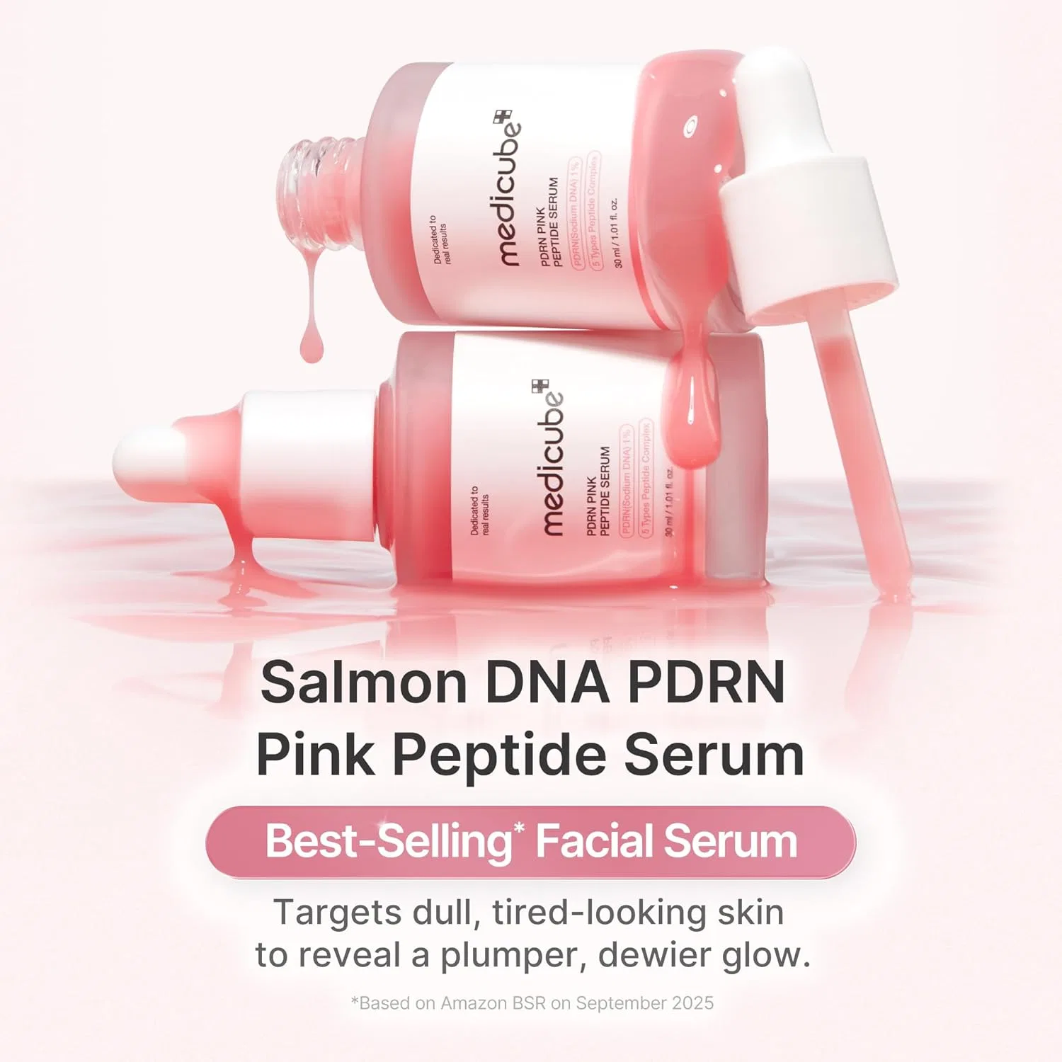 Сыворотка Medicube — Корейская для лица с ДНК лосося и пептидами Salmon DNA PDRN Pink Peptide Serum, 30 мл — фото 2