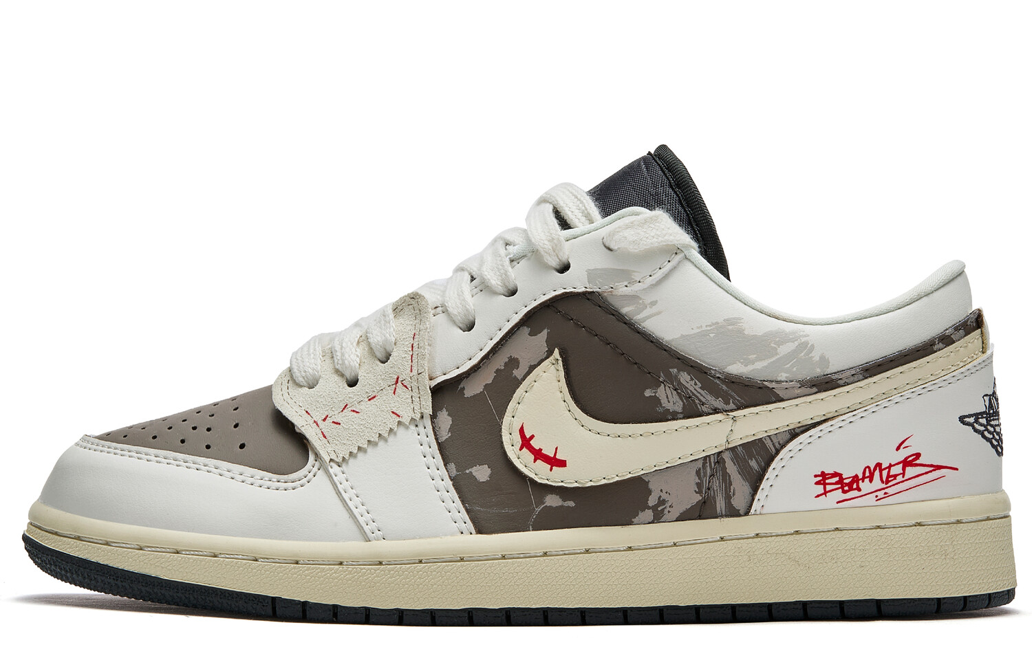 

Кроссовки Air Jordan 1 Vintage Basketball Shoes Women's Low-top Brown/Green, коричневый