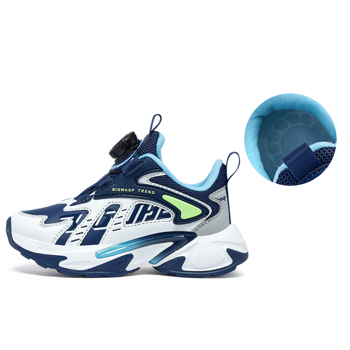 Детские повседневные кроссовки Low-Top Kids BIG WASP, черно-серые, из зимнего длинноволокнистого хлопка — фото 2