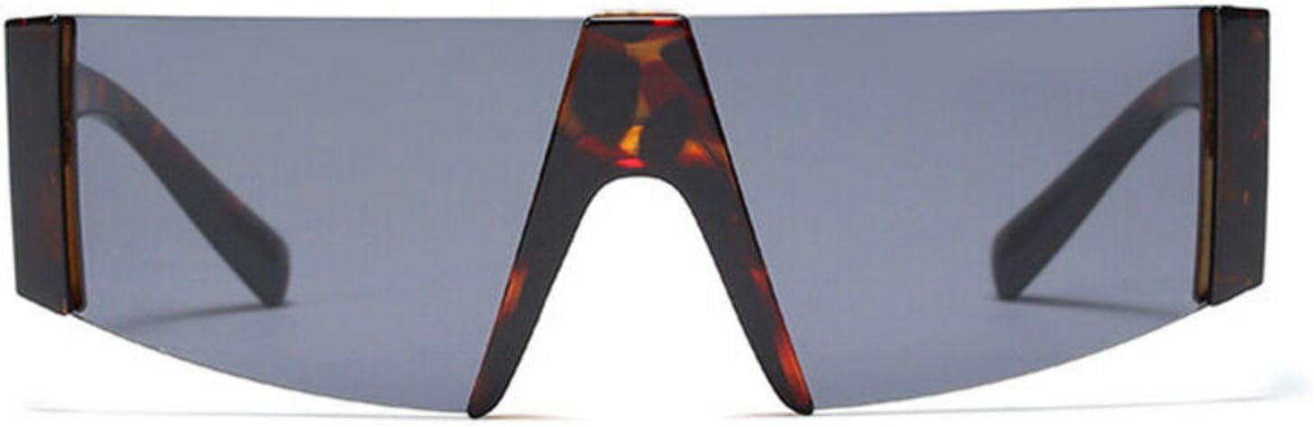 

Солнцезащитные очки в черепаховой оправе, прямоугольные, без оправы, в стиле Y2K, для женщин и мужчин. Модные солнцезащитные очки-щитки, обтекаемой формы, увеличенного размера, без оправы AOOLIA, Tortoise-grey