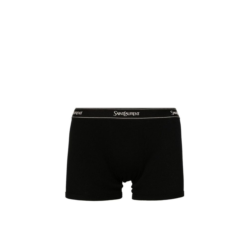 

Боксеры из хлопкового джерси с логотипом Saint Laurent, черный
