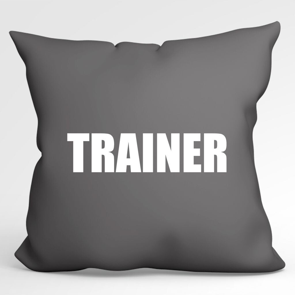 

Подушка Huuraa Trainer Training Декоративный чехол на подушку без наполнителя Размер 40 x 40 см Серый стальной с мотивом для всех тренеров по фитнесу Идея подарка для друзей и семьи Hellweg Druckerei