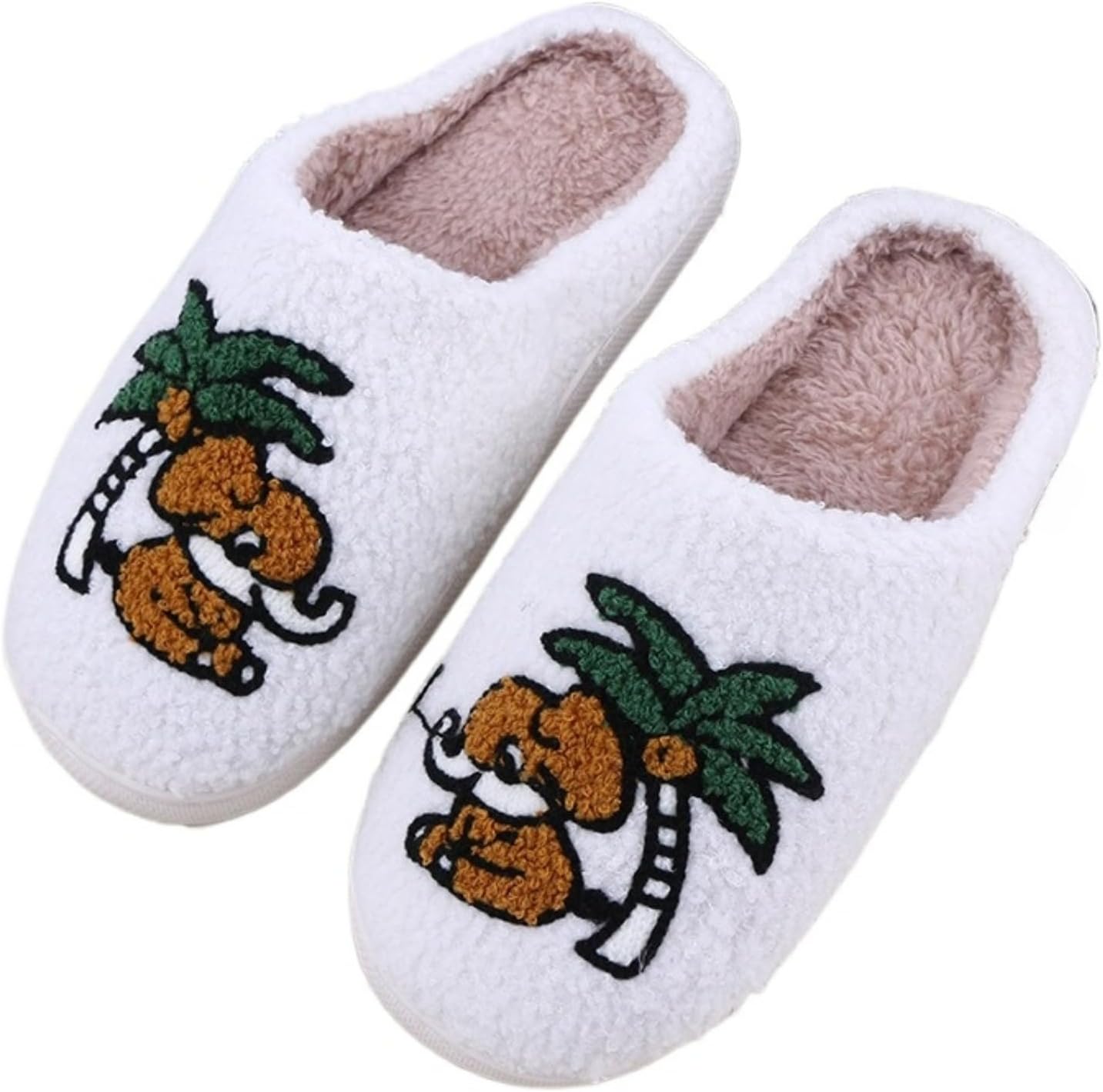 

Милые домашние тапочки с животными для женщин и мужчин, для улицы и дома, забавные плюшевые, мягкие, теплые, пушистые, кавайные, с нескользящей подошвой Elirar, Elephant