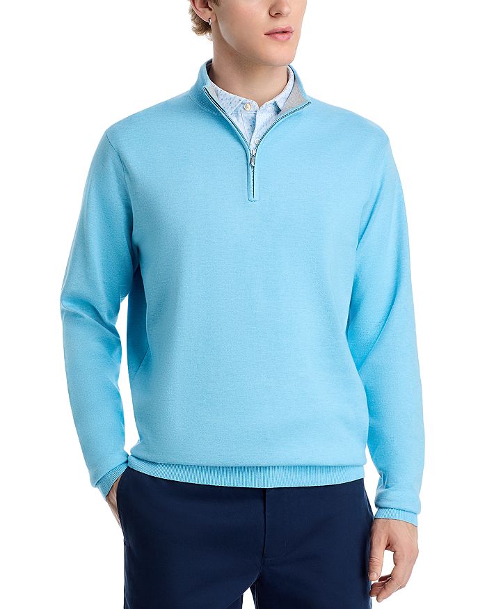 

Коронка Coolspun Хлопковая водолазка на четверть Peter Millar, синий