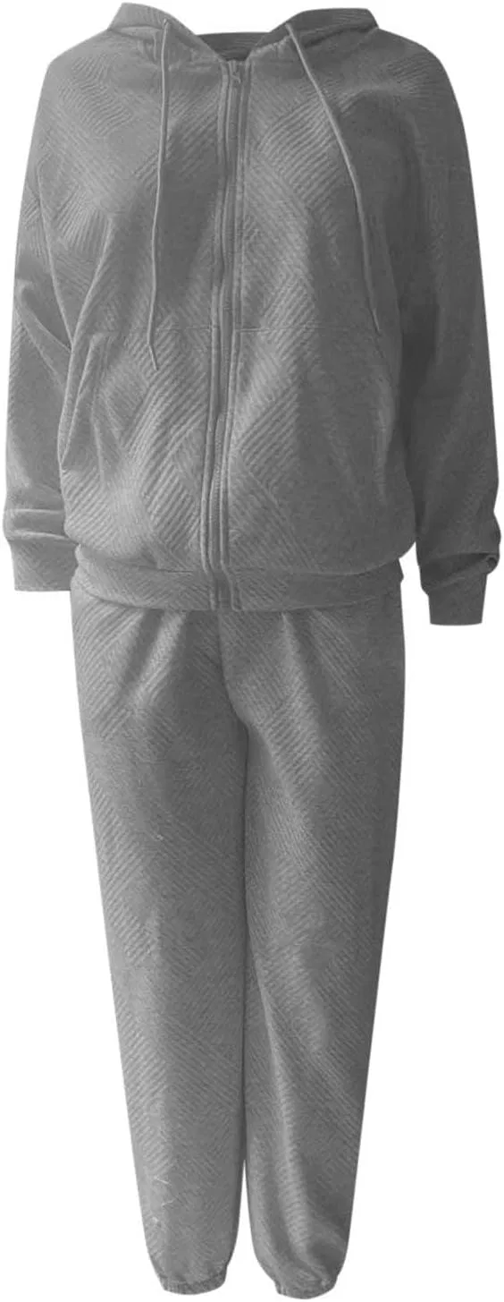 Женский спортивный костюм из толстовки и широких штанов, Generic, Y-#l-grey — фото 3