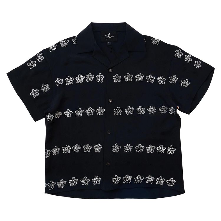 

Рубашка Glass Cypress Short-Sleeve Silk Flower Bowling Shirt 'Black', черный