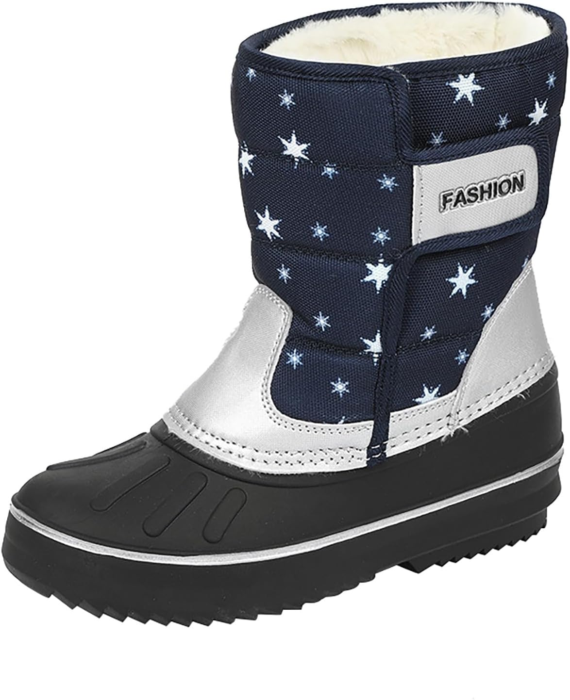 

Сапоги для мальчиков и девочек утепленные с меховой подкладкой, теплые, противоскользящие, водонепроницаемые зимние ботинки для детей Generic, синий