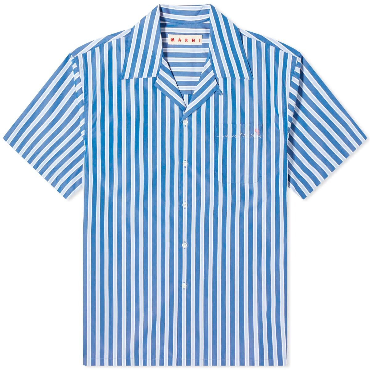 

Рубашка с коротким рукавом Marni Stripe Vacation Shirt, цвет Opal