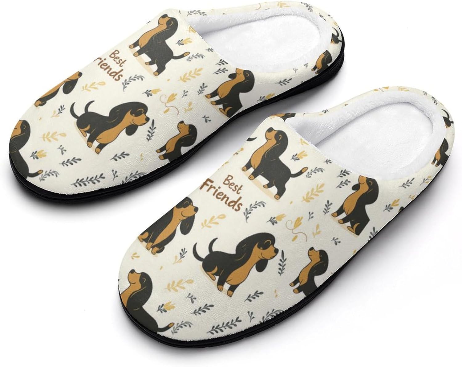 

Мультяшные тапочки для мужчин с таксами, хлопковые, для дома и улицы, теплые, уютные, мягкие, с противоскользящей подошвой Daihanle, мультиколор