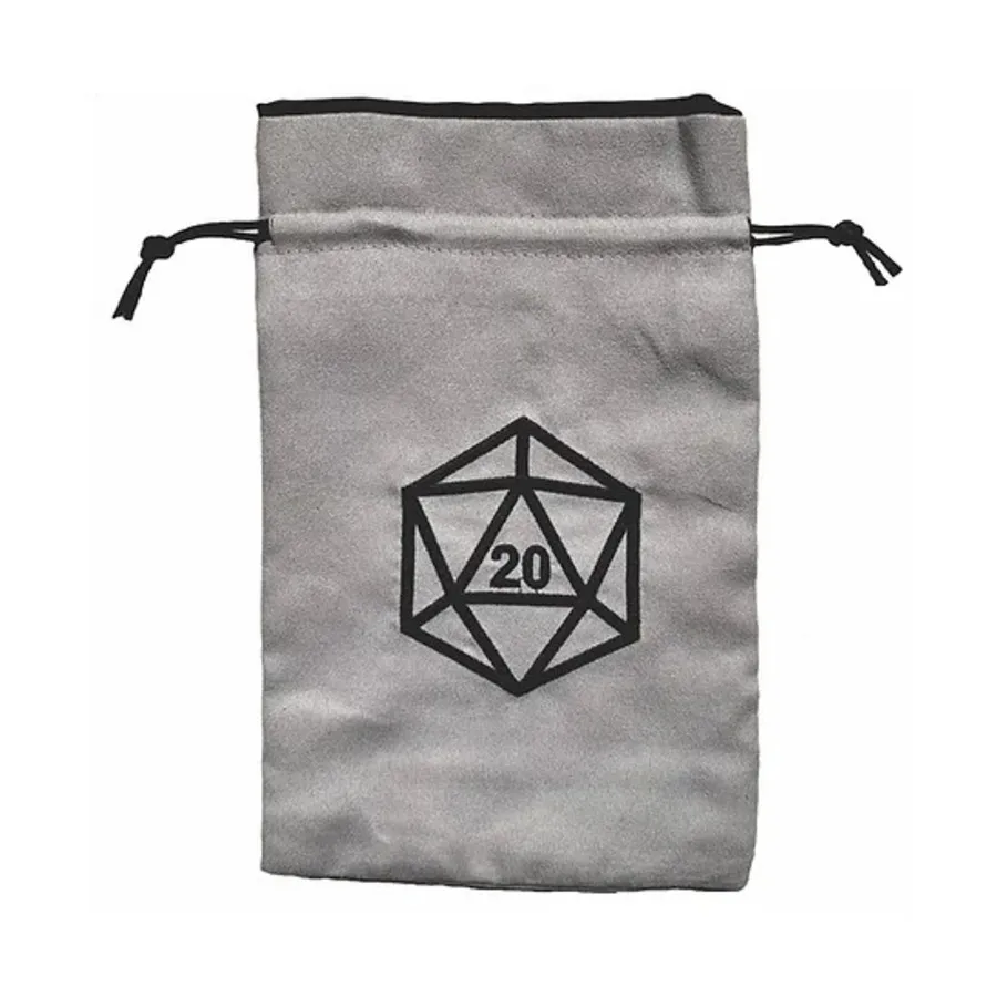 

d20 на серой сумке для игральных костей, Dice Bags (Black Oak)
