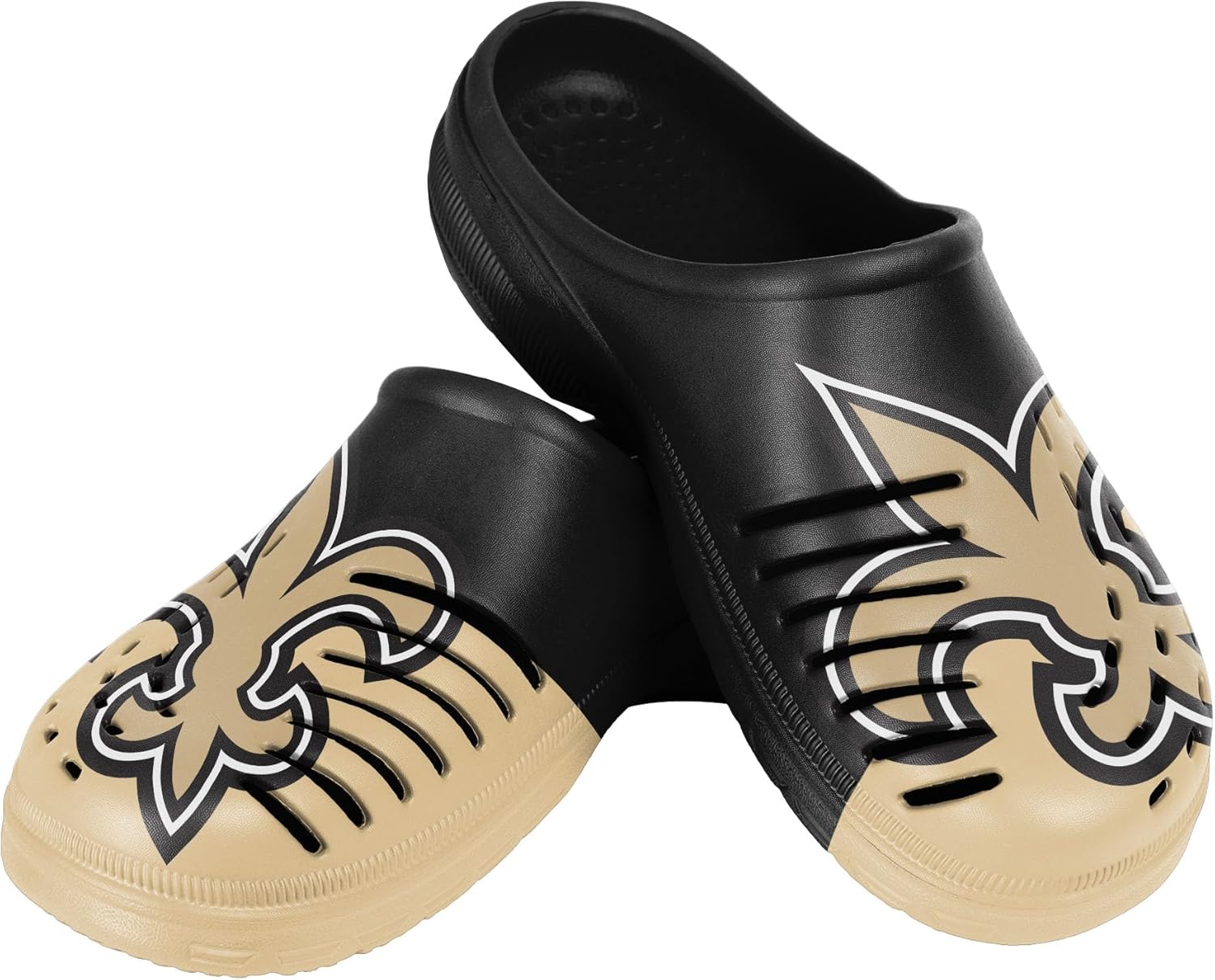 

Мужские сабо FOCO NFL с крупным логотипом команды, удобные водонепроницаемые слипоны, New Orleans Saints