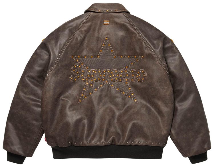 Куртка Supreme x Vanson Leathers x BB Simon, цвет, коричневый — фото 2