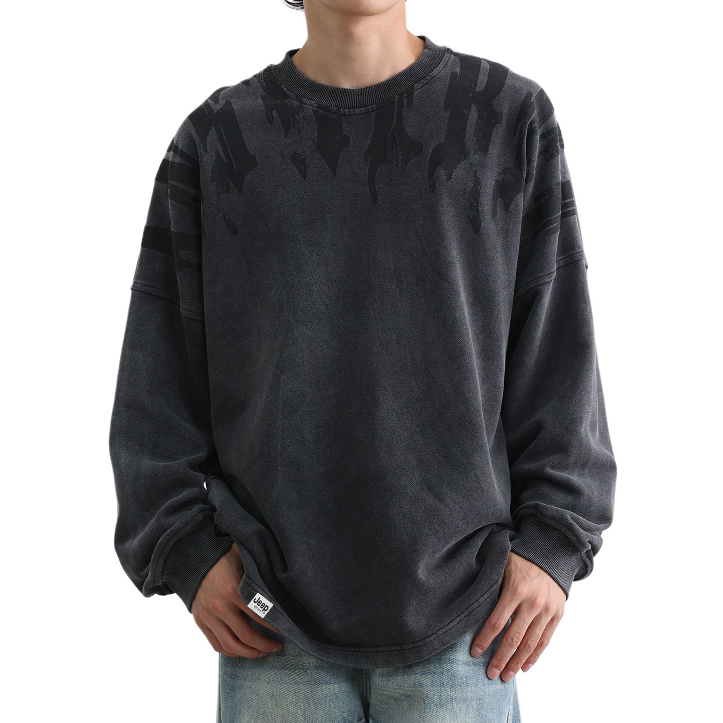 

Свитшот Unisex Crew Neck Moderate Regular Jeep, черный
