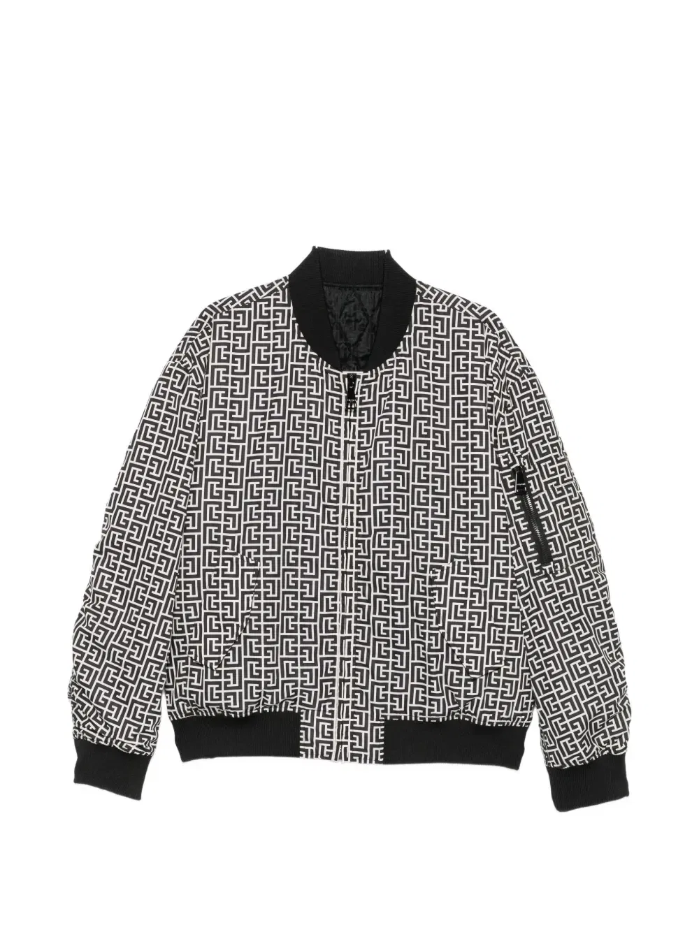 Куртка-бомбер с монограммой PB BALMAIN, черный