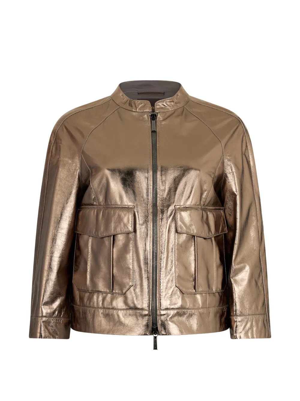 

Кожаная куртка с накладными карманами Moorer, золотой