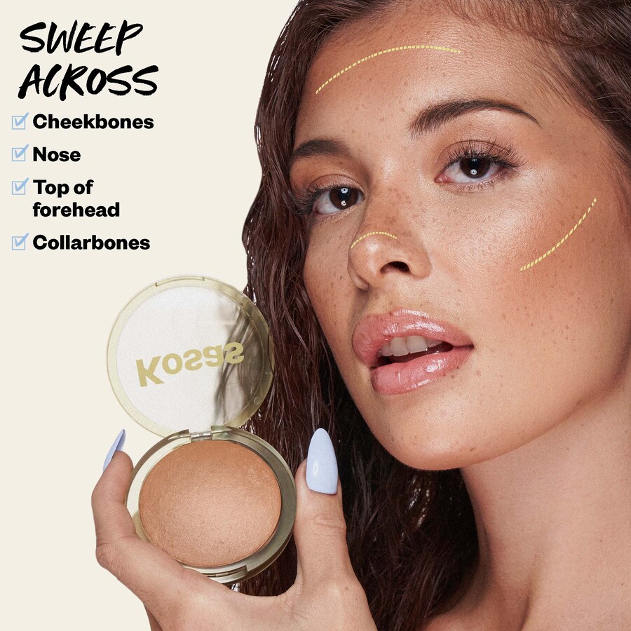 Запеченный бронзер The Sun Show Glowy Warmth без талька Kosas, 0.21 oz /6 g, Beachy — фото 3