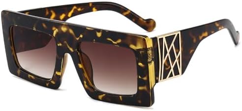 

Женские солнцезащитные очки большого квадратного размера 2027 года, модные солнцезащитные очки с леопардовым принтом черного цвета для мужчин, с зеркальным козырьком MTZJH, C7 Leopard Brown