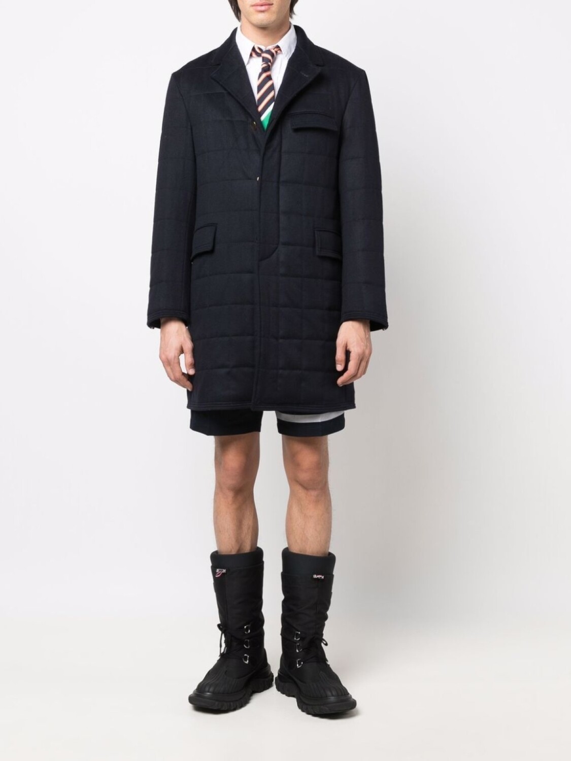 

Длинный пуховик Thom Browne, синий