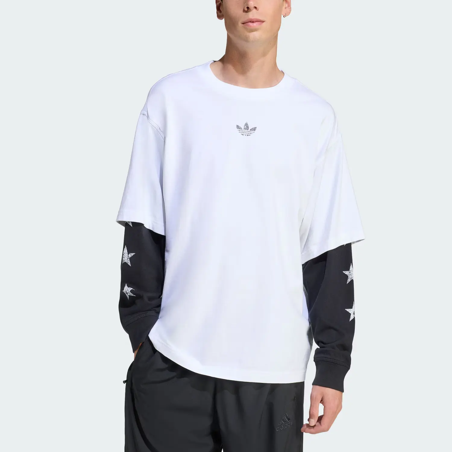 Графическая футболка Double T мужская Adidas Originals, белый/черный — фото 2