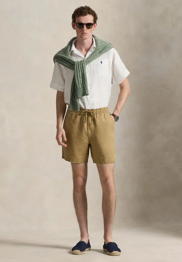 6-Дюймовые короткие шорты из льна в стиле поло преппстер Polo Ralph Lauren, Cafe Tan — фото 2