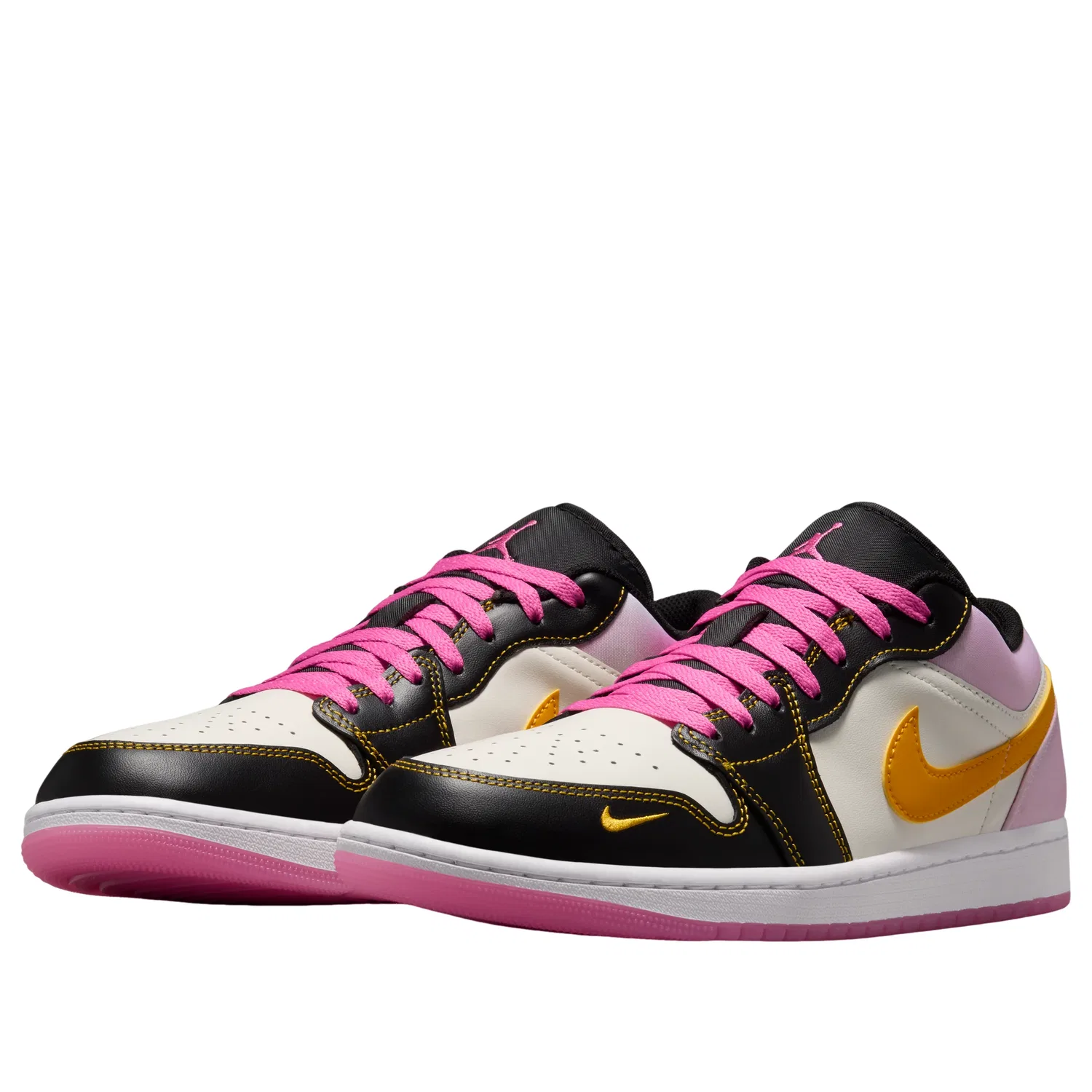 Кроссовки Air Jordan 1 Low SE 'Black Pinksicle University Gold' IV2442-010, розовый — фото 4