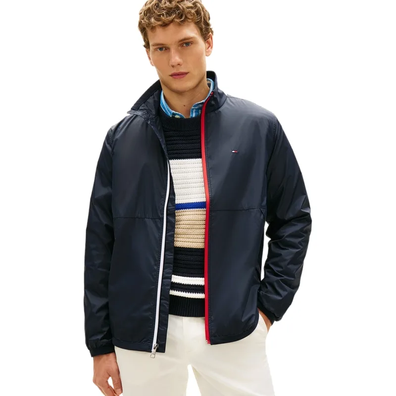 Куртка мужская с воротником стойкой тонкая Tommy Hilfiger, темно-синий FAP — фото 4