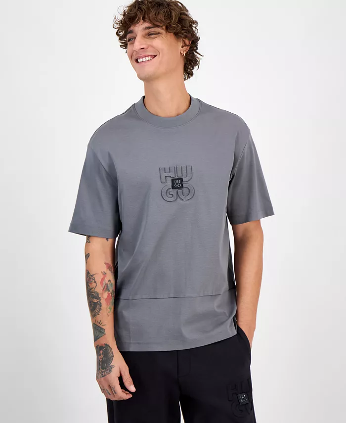 

Мужская футболка Debostac Relaxed-Fit с логотипом и принтом Hugo Boss, серый