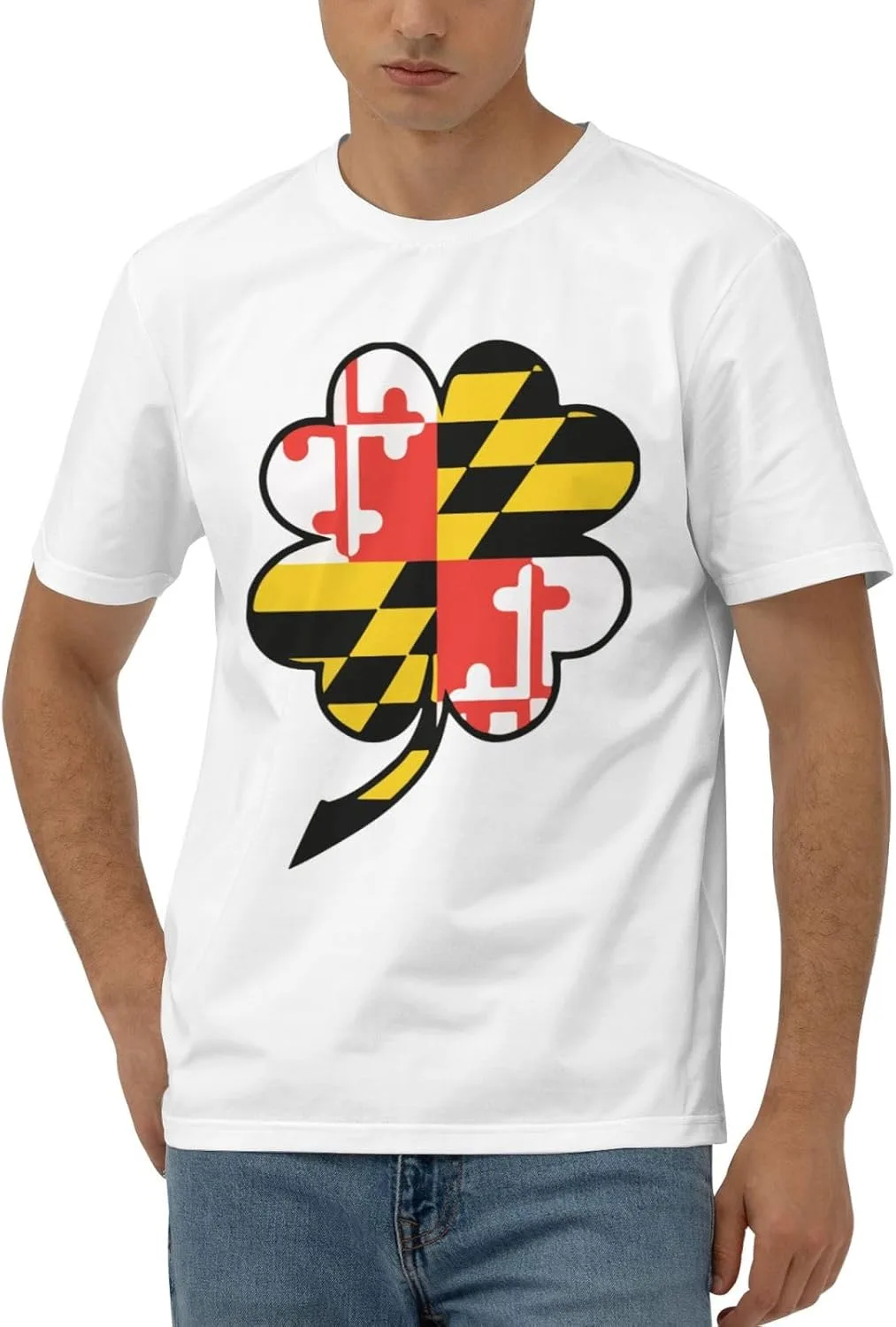 

Футболка Maryland Lucky мужская с коротким рукавом, Cotton, Quick-Drying, черная JYEXSEIZ