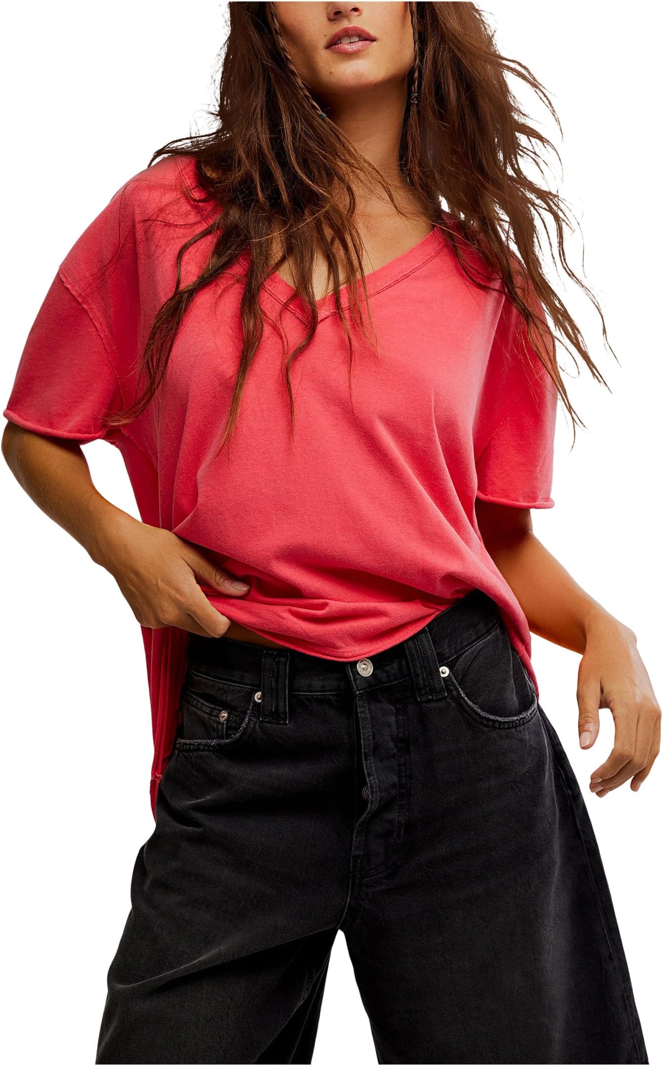 

Футболка Free People Nina Tee V, цвет Atlas Red