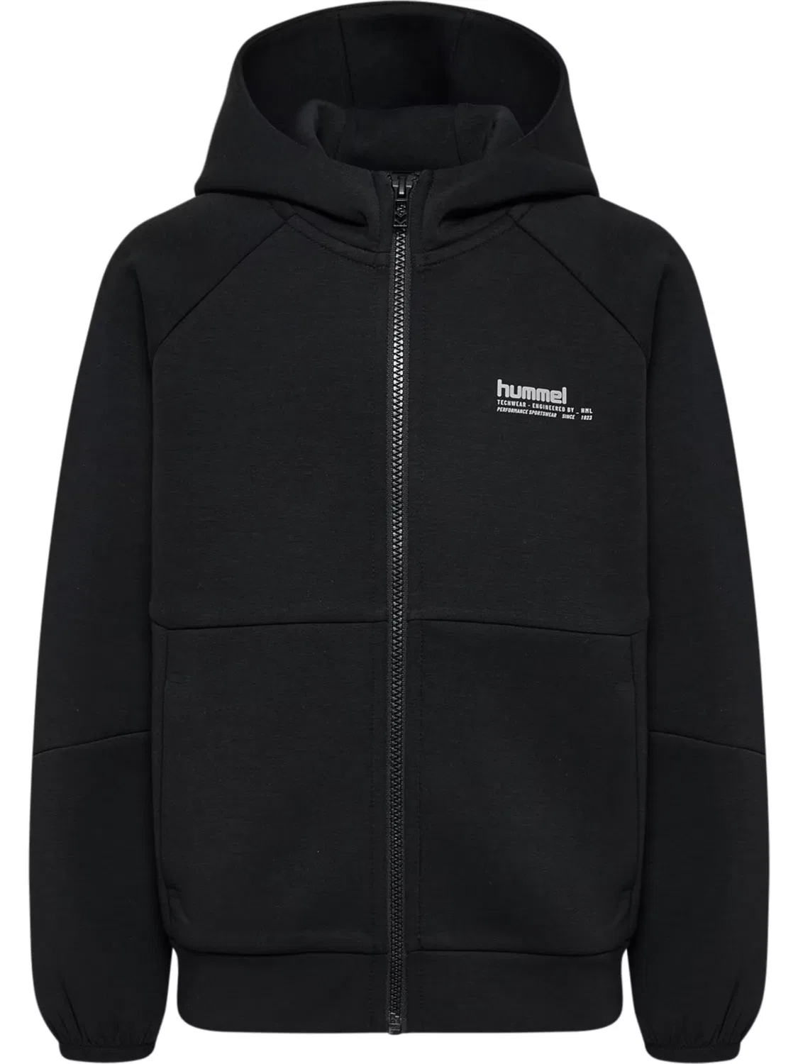 Спортивная толстовка на молнии из технологического флиса. Hummel, Black