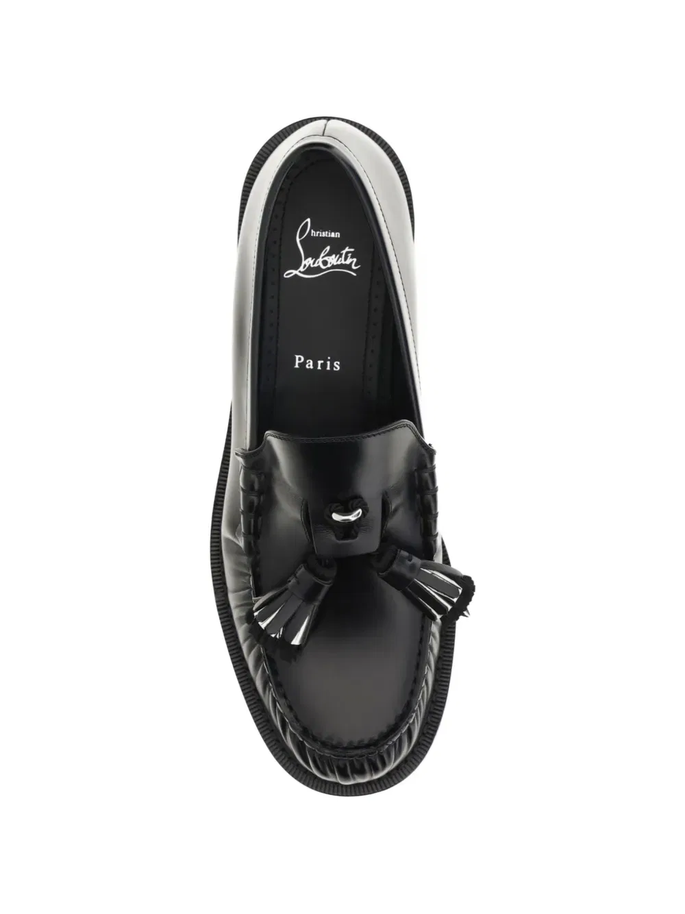 Кожаные лоферы Orlando с кисточками Christian Louboutin, черный — фото 4