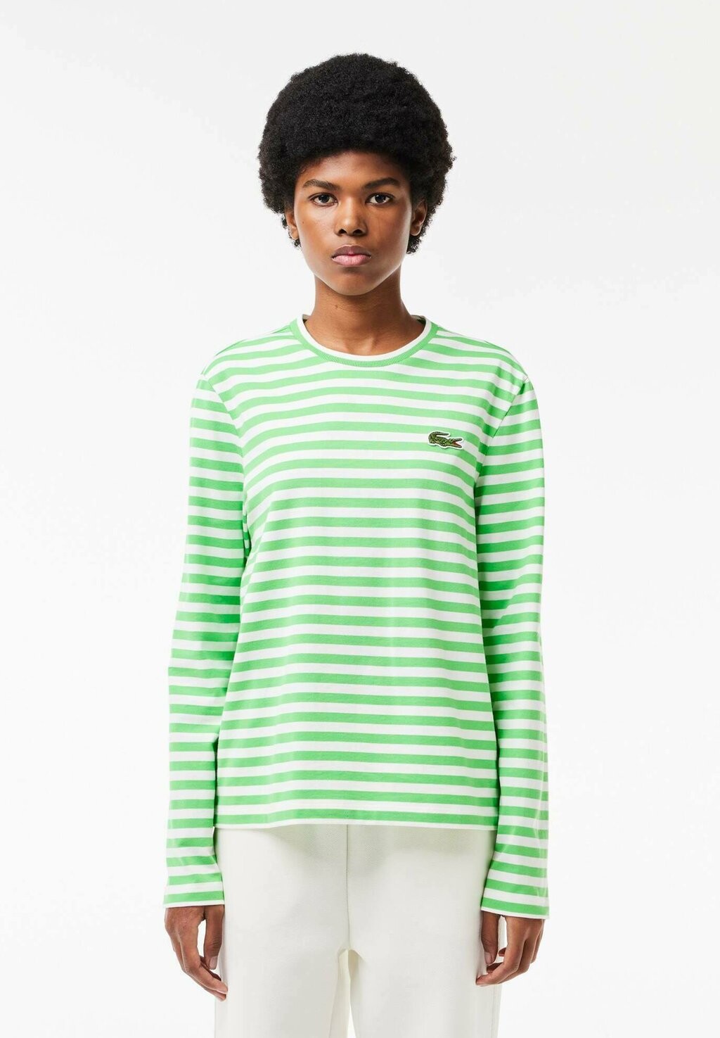 

Рубашка с длинным рукавом Lacoste, цвет blanc vert irg