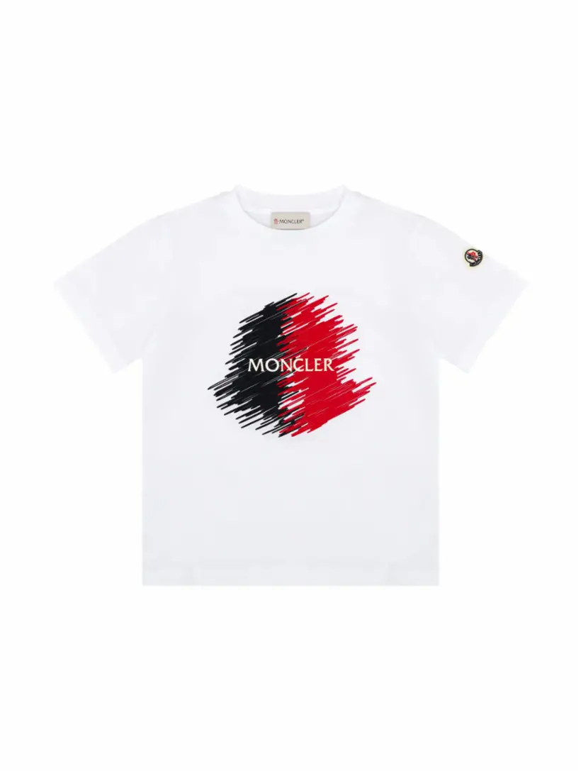 

Хлопковая футболка с логотипом Moncler, белый