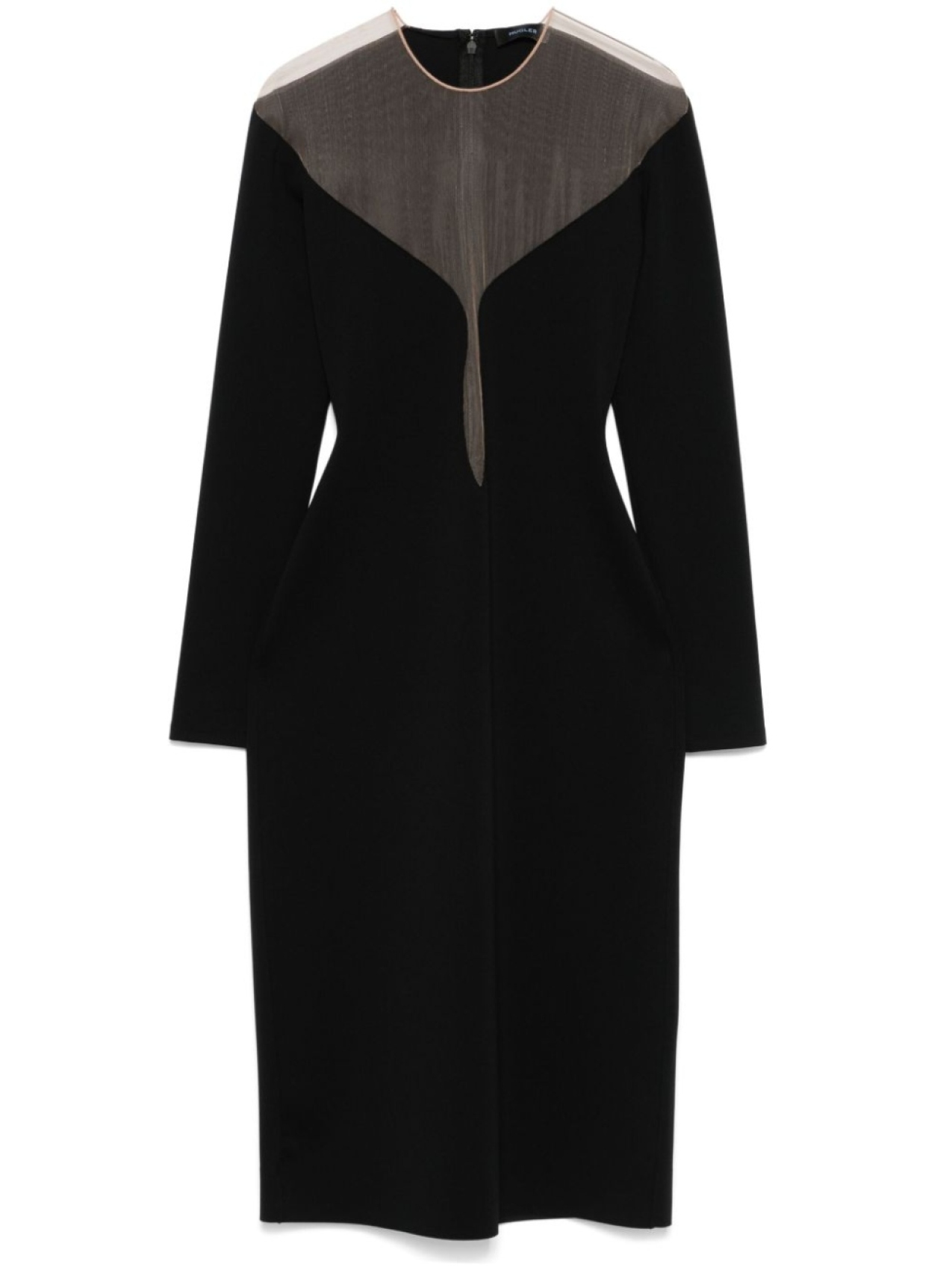

Mugler двухслойное платье миди, черный