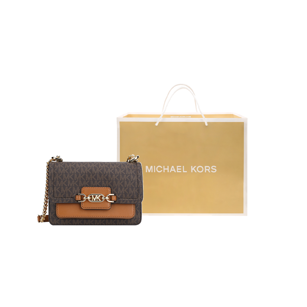 

MICHAEL KORS Кожаная маленькая квадратная сумка через плечо с цепочкой