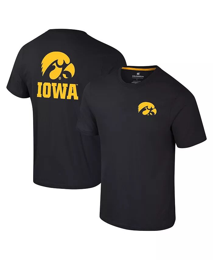

Футболка мужская черная Iowa Hawkeyes Logo Lockup 2-Hit Active Blend Colosseum