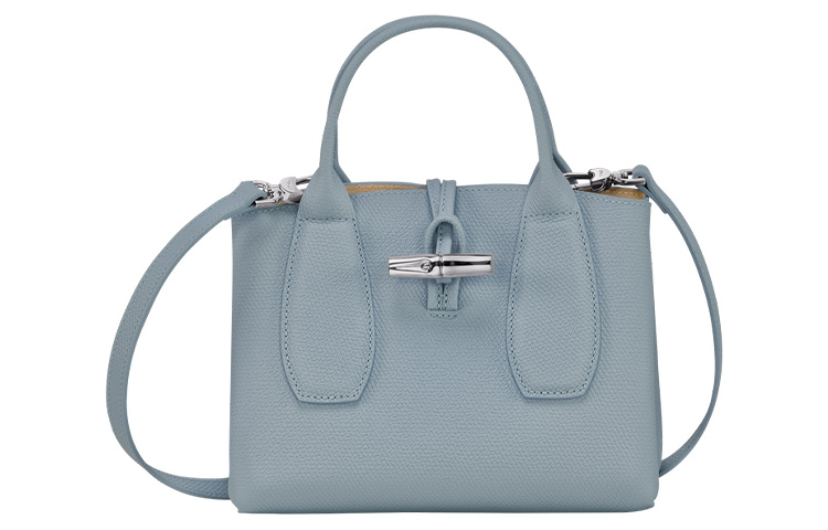 

LONGCHAMP Большая сумка из коровьей кожи Roseau, сумка на плечо, сумка-трансформер, женская сумка-труба, цвет Cloud Blue
