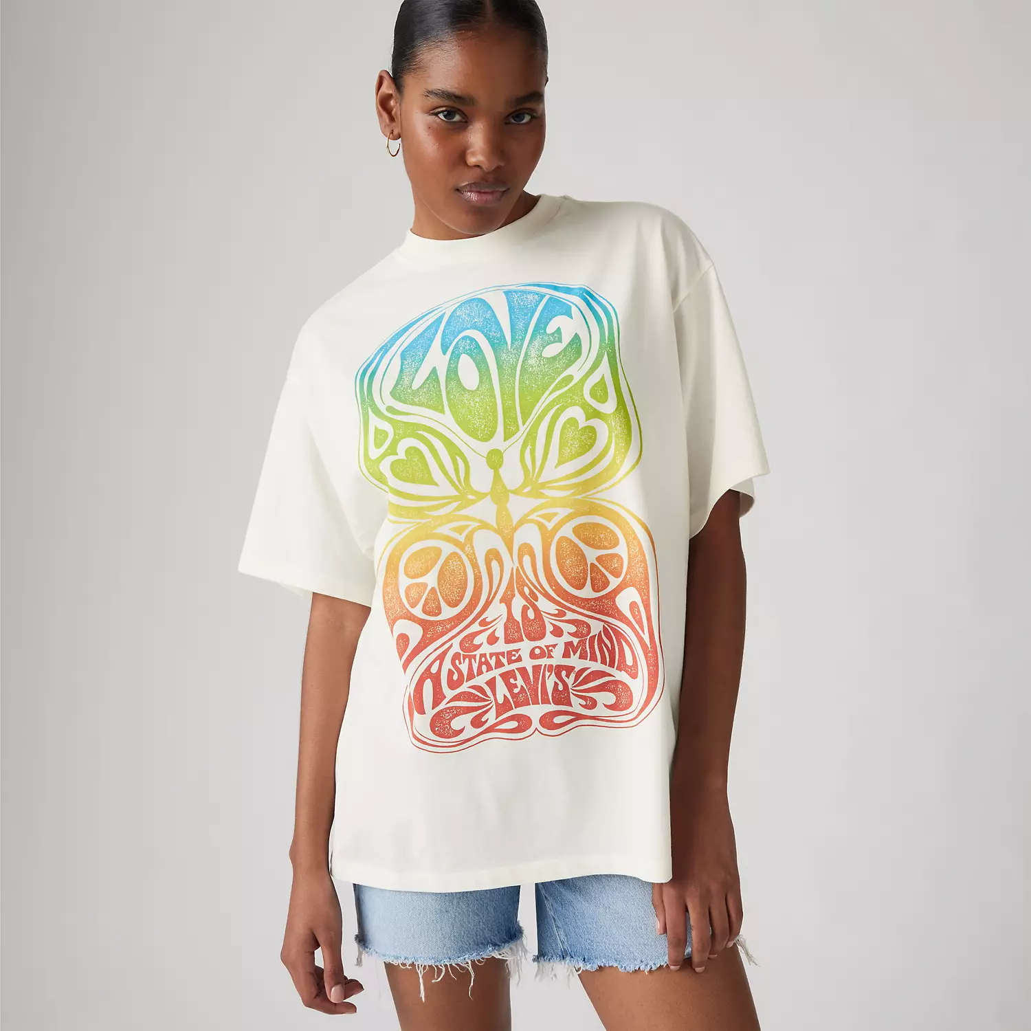 

Футболка с графическим принтом Short Stack Levi's, цвет Love Is A State Of Mind - White