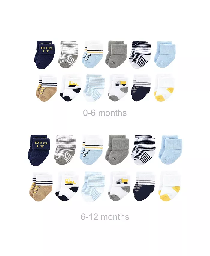 

Детские хлопковые махровые носки Baby Boys Grow with Me Luvable Friends, синий