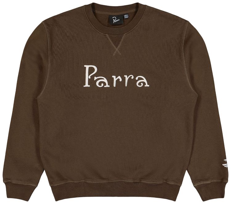 

Толстовка Parra Weird Trad Logo Crew Neck Sweatshirt, коричневый цвет