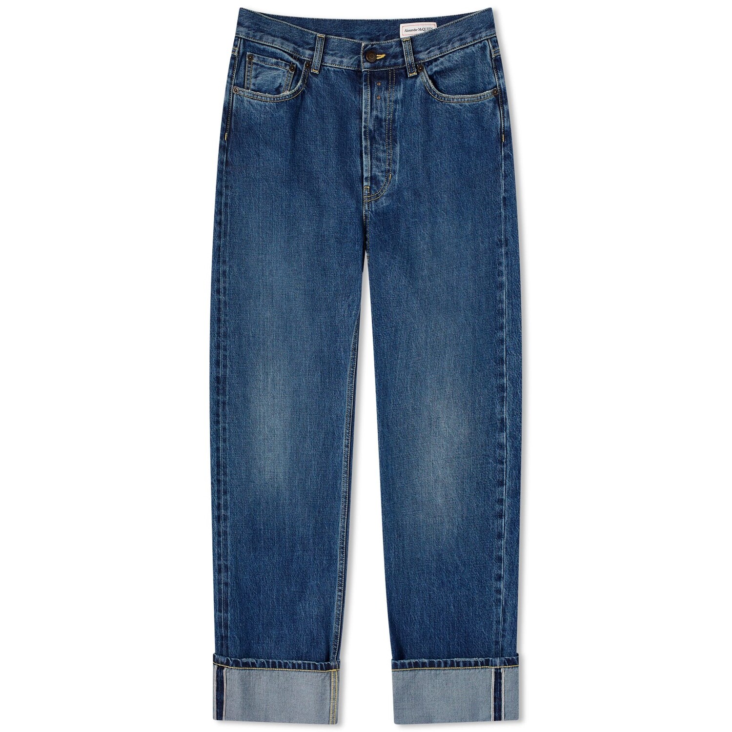 

Джинсы Alexander Mcqueen Turn Up Jeans, цвет Blue Washed