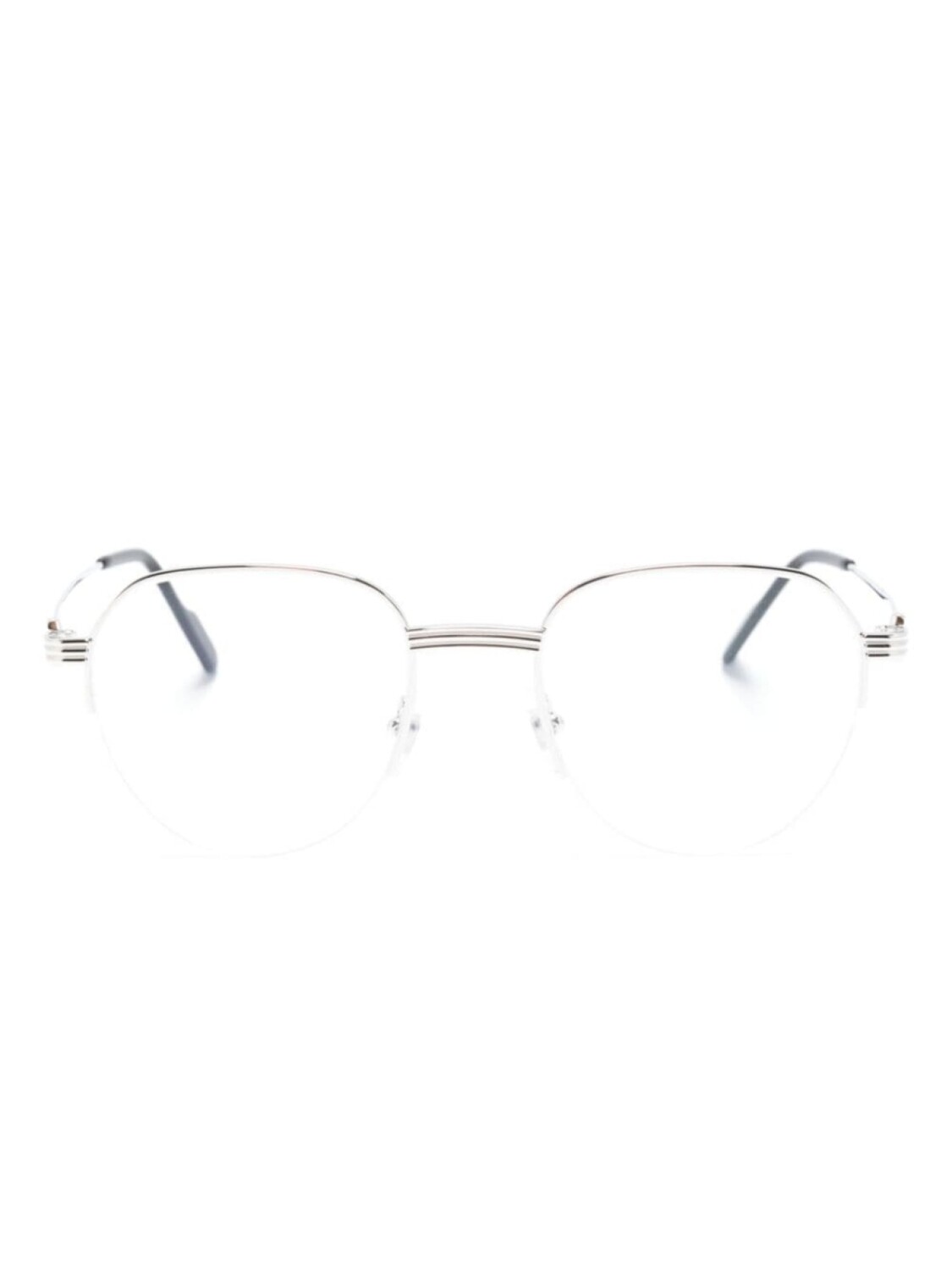 

Cartier Eyewear round half-rim glasses, серебристый